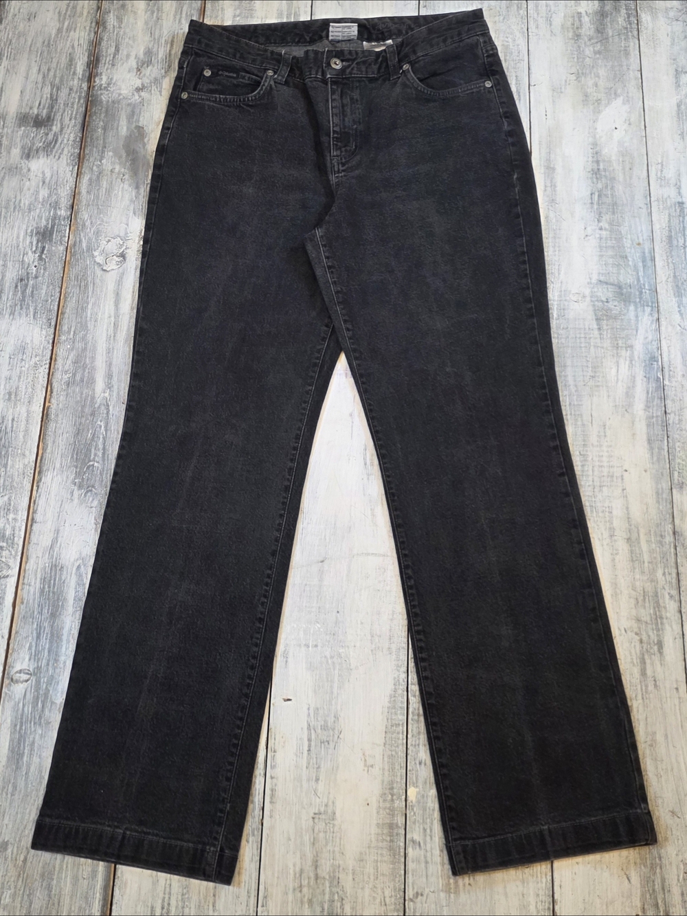 Columbia Women's Black Wide Leg High Rise Jeans sz 10